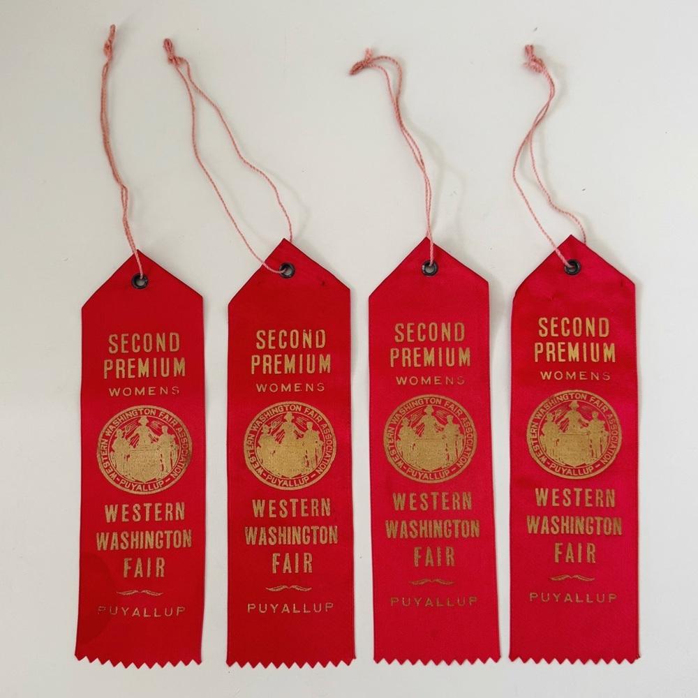 1950’s Western Washington Fair Red Ribbons - Quilt Exhibition